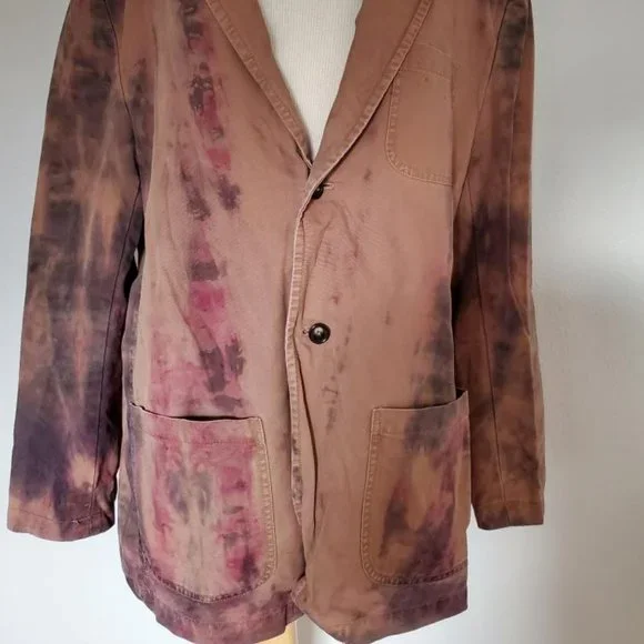 Cowboy western rustic camo Blazer sports Coat dyed brown khaki black gray tan XL - Picture 10 of 12